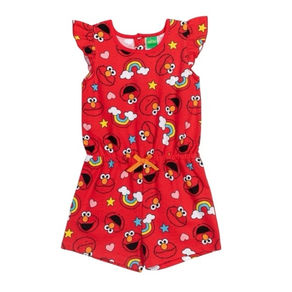 Sesame Street Red Elmo Romper Rainbow Girls size 7/8 - Picture 2 of 6
